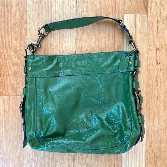 Coach Zoe 12669 Large Green Leather Hobo Bag - Picture 1 of 6